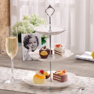 Set of 3 Tiers Cake Plate Stand Handle Fitting Party Crown Rod DIY - Picture 1 of 7