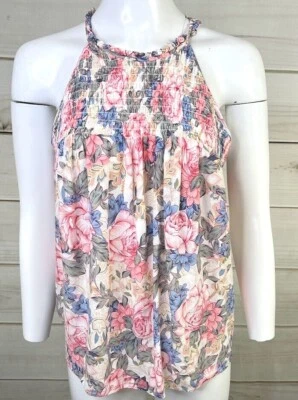 Kenar Womens Sleeveless Blouse Floral Top Size Small Button Back Shirt EUC B1515 - Image 1 of 4