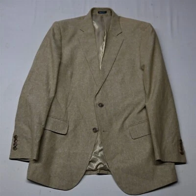 Stafford 40R Beige Khaki Linen CotMens Sport Coat Suit Jacket - Image 1 of 4