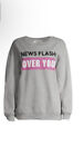 Wound Up Hybird Juniors Gray Graphic News Flash Over You Pullover Sweatshirt