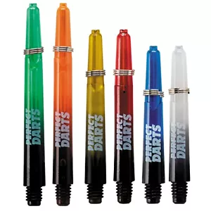 3 Sets (9) Dart Stems Darts Shafts Polycarbonate Two Tone 3 Lengths 6 Colours - Picture 1 of 7