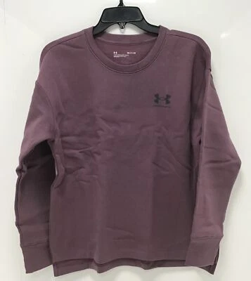 Sudadera Under Armour Rival polar talla grande Crew para mujer talla pequeña malva Foto 1 de 3