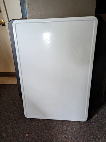 Vintage Enamel Table Top White "AR" 36"x25" Porcelain Hoosier Country Primitive Cover
