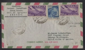 Historia Postal Carta Correo Aéreo para USA Catulo + 50 Liras Violeta Aéreo - Imagen 1 de 1
