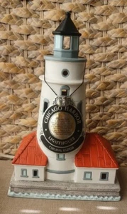 Faro del puerto de Chicago 1873 Great Lakes iluminado 9,5 pulgadas de colección 1993 por Lefton - Imagen 1 de 6