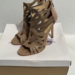 Jessica Simpson - Jessila Formal Peep-toe Stiletto Rhinestone 6 M Dark Sandbar - Picture 1 of 13