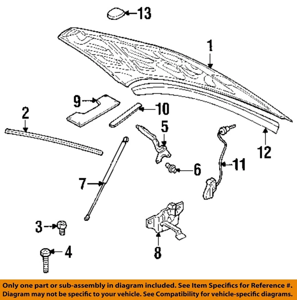 CHRYSLER OEM 98-04 Concorde, componentes del capó LHS - cilindro de soporte 4580773AF Foto 1 de 1