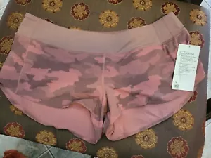 NWT Lululemon Speed Up Low Rise Short Camo Brier Rose Multi / Spiced Chai 14 - Picture 1 of 2