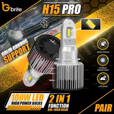 2x CSP H15 LED Headlight Bulbs Kit 12000 Lumens Canbus DRL Ford Transit Custom - Image 1 of 4