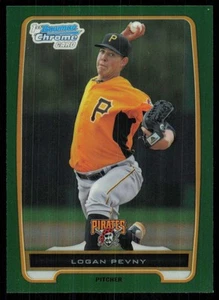 2012 Bowman Chrome Green Refractor 1st Card Logan Pevny #BCP185 - Picture 1 of 2