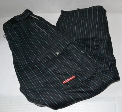 Pantalones de esquí de snowboard Foursquare 15k para hombre forrados medianos ventilados negros azules a rayas Foto 1 de 4