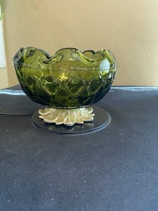 Vintage Indiana Depression Green Glass Pineapple Bowl Pre Owned - Picture 1 of 7