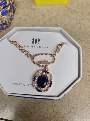 Bomb Party NK82303 Colar de Banho de Ouro Rosa Safira Criado em Laboratório 18"+2.5" Extd - Imagem 1 de 2