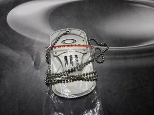 Rare Vintage Oakley Employee Metal Dog Tag Necklace Silver Grey - Picture 1 of 4