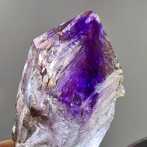 Moving Bubble! Rare DT Golden Healer Elestial Shangaan Amethyst Enhydro Crystal - Picture 1 of 10