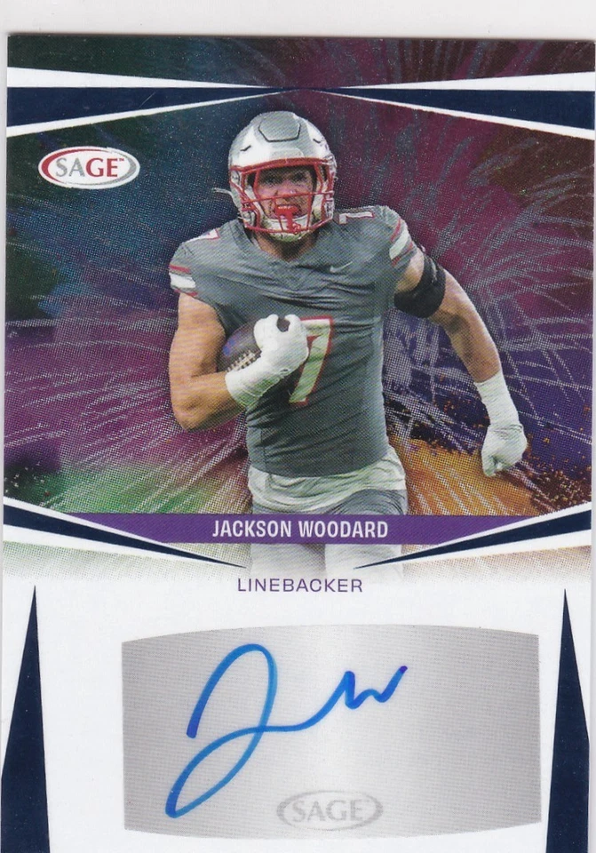 2025 SAGE HIGH SERIES FOOTBALL JACKSON WOODARD AUTO BLUE SEATTLE SEAHAWKS #A-JW2 - Image 1 of 1