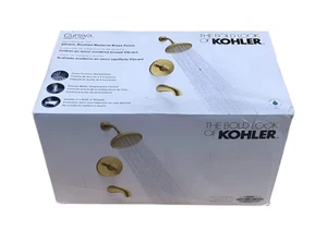 KOHLER Cursiva 3-Spray Wannen- & Duscharmatur Messing gebürstet modern - Ventil inklusive - Bild 1 von 6