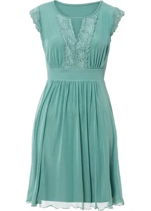 Mesh-Kleid mit Spitze Gr 40/42 Rauchsalbei Mini-Dress AbendKleid Partykleid Neu* - Bild 1 von 1