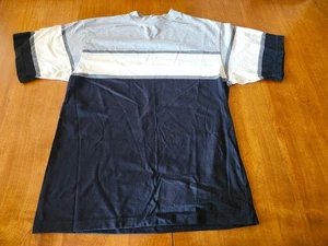 Anchor Blue Shirt Men's Medium Black White Gray Stripe Retro 90s - Picture 1 of 8