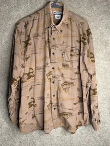 Columbia River Lodge Corduroy Men’s Shirt Medium Fish Duck - Picture 1 of 4