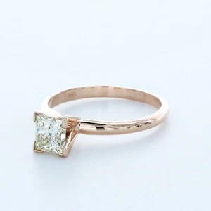 ANILLO SOLITARIO CLÁSICO ORO ROSA 14K DIAMANTE NATURAL I/SI2 CORTE PRINCESA 1.2CT - Imagen 1 de 3
