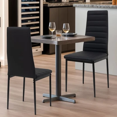 2 x Esszimmerstühle Küchenstuhl Kunstleder Bezug Stühle Loungesessel Metallbeine - Bild 1 von 4