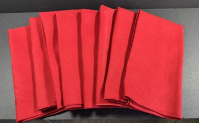 Dinner Napkins Holiday Red ~ Polyester ~ 19" Square - Set Of 8 ~ Medium weight * - Image 1 of 3