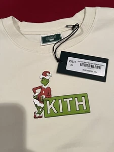 Kith x The Grinch Kids Box Logo Classic Crewneck Sandrift XL FW24 Same Day ๐ - Picture 1 of 7