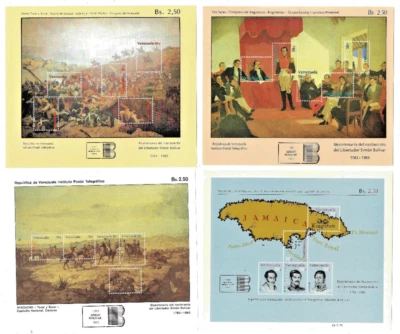 Venezuela: 1978; to 1983;  10 Souvenir Sheets set Bicentenary, MNH, EBV752 - Image 1 of 3