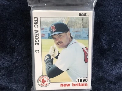 El mejor juego de 28 tarjetas de béisbol 1990 sellado de fábrica. New Britain Eric Wedge Foto 1 de 2