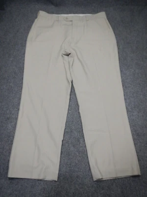 Pantalones de vestir Stafford para hombre talla 38X30 beige claro plisado mezcla de poliéster Foto 1 de 4