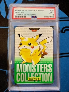 PSA 9 Pokemon Carddass No.025 Pikachu Green Nintendo Japanese 1996 #P024 - Picture 1 of 2