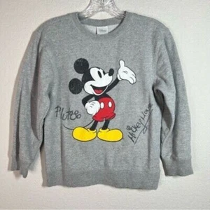 Disney Store Unisex Gray Mickey Mouse Sweatshirt Cotton Pullover Size Medium - Picture 1 of 7