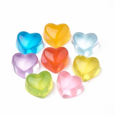 6 Jelly Candy Hearts Resin Embellishments Fake Bakes Bows E4H Aussie Seller - image 1 of 3