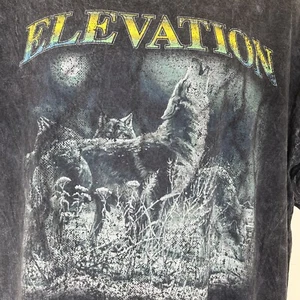 Colortone Vintage Mens Large Gray Wolf  Howling Elevation T Shirt - Picture 1 of 10