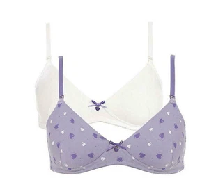 Royce 8021/4/5, Soft Cup, Padded, Teen Bra, 2 PK, 30AA, Sweet Violet / White, - Picture 1 of 5