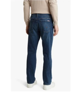 Pantalones de mezclilla elásticos HUDSON Byron con cremallera recta talla 42 x 32" lavado Valencia nuevos con etiquetas - Imagen 1 de 16