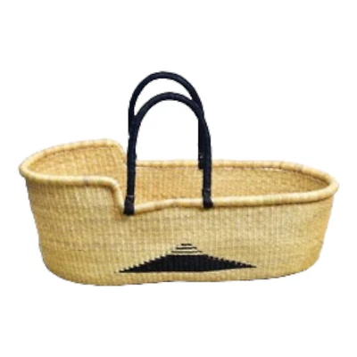Cesta Baby Moses tecida à mão, cama de bebê com colchão, cama de bebê, cesta de bebê Gana - Imagem 1 de 3