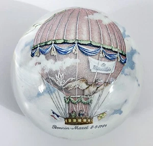Vintage 60’s 70’s LE MARSEILLOIS Bonnin Mazet Hot Air Balloon Glass Paperweight - Picture 1 of 12