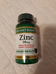 Nature's Bounty Zinc 50mg Supports Immune Health 100 Caplets NEW Sealed Exp 8/25 - Picture 1 of 5