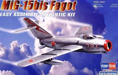 Hobbyboss MiG-15bis Fagot No.384 Soviet 1951 Pla Rosso Fox 1:72 Modello Kit - Immagine 1 di 2
