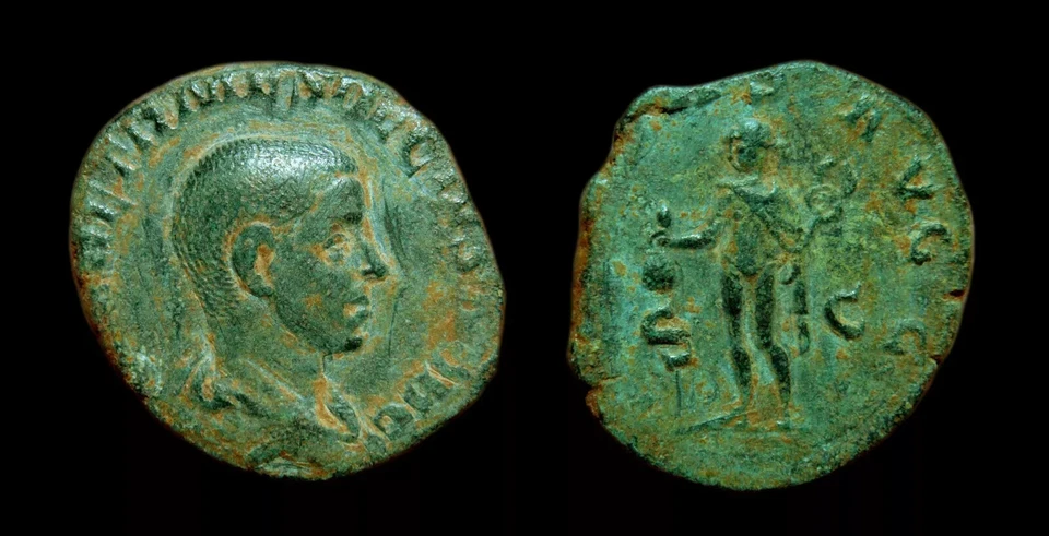 HERENNIUS ETRUSCUS Sestertius PIETAS AVG Rome - Image 1 of 1