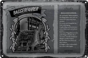 Blechschild Berufe 30x20 cm Baggerfahrer Staub Lärm baggert Schild tin sign - Picture 1 of 5