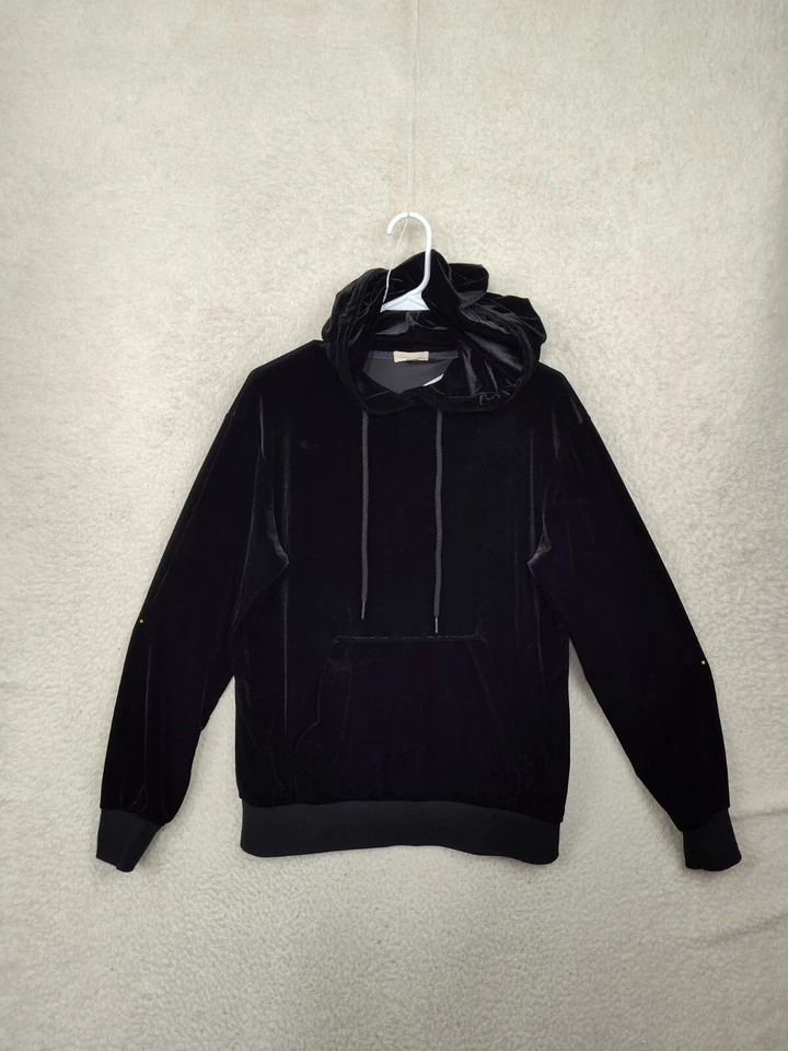 Sudadera pequeña de terciopelo con capucha negra de mezcla de polietileno Silence Noise para mujer Foto 1 de 4