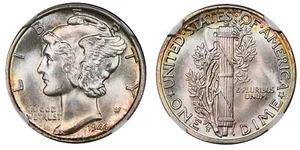 1944-S NGC MS66FB - MERCURY DIME - GORGEOUS BRIGHT TONED EXAMPLE - Picture 1 of 5
