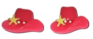 SOMBRERO DE VAQUERA Rosa Stud Post Pendientes Conjunto de Joyería - Hecho a Mano EE. UU. - Imagen 1 de 2