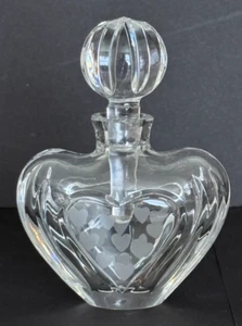 Marquis by Waterford Kristall herzförmiger Parfum Flakon mit Stopfen geätzt - Bild 1 von 11