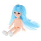 Mode 16cm 1/12 BJD Puppe Nude Body 3D Große Augen Blaue Haare Geburtstags