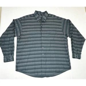 Baracuta Hemd XXL schwarz grau langarm Knopfleiste gestreift - Bild 1 von 5
