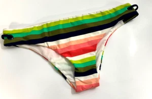 Sperry-Sider Women's Shaved-Ice Stripe Surf Cut Cheeky Bikini Bottom Size M - Picture 1 of 7